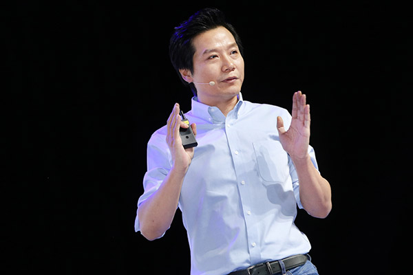 Xiaomi founder Lei Jun speaks at Mi 5X launching event in Beijing, July 26, 2017. (Photo provided to chinadaily.com.cn)