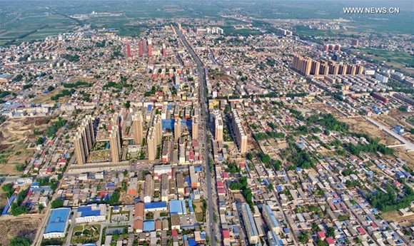 Photo taken on April 24, 2017 shows the scenery of the county seat of Rongcheng, north China's Hebei Province. China announced the plan for Xiongan New Area, an economic zone about 100 kilometers south of Beijing, on April 1, 2017. (Xinhua/Yang Shiyao)