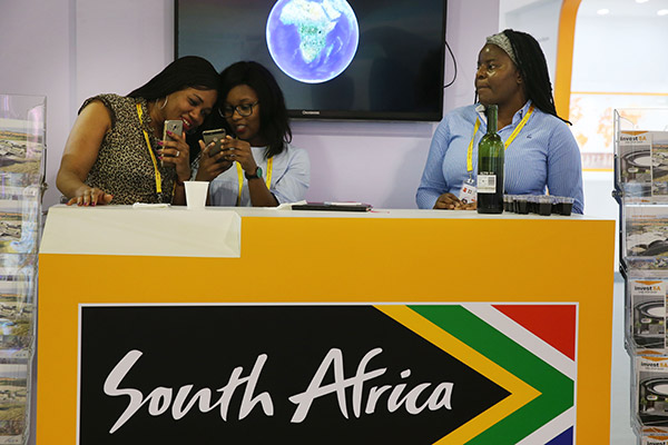 A South African booth at the 2017 China International Fair for Investment & Trade. (Photo/China Daily by Hu Meidong)