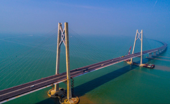 The Hong Kong-Zhuhai-Macao Bridge under construction. (File photo/CHINA DAILY)