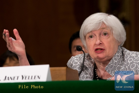 U.S. Federal Reserve chairwoman Janet Yellen testifies at a hearing before the Senate Banking, Houseing and Urban Affairs Committee on Capitol Hill in Washington D.C., the United States, on July 13, 2017. (Xinhua/Ting Shen)