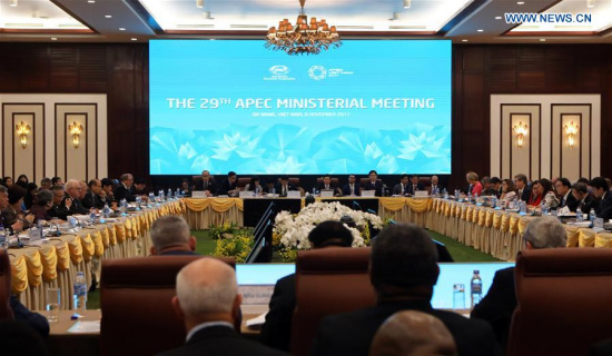 The 29th APEC Ministerial Meeting is held in Da Nang, Vietnam, on Nov. 8, 2017. (Xinhua/Li Peng)