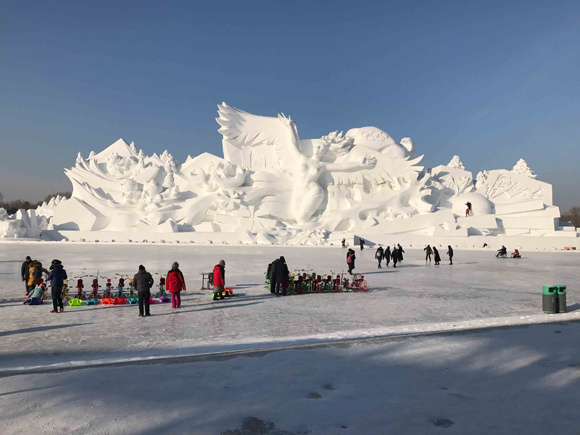 Sun Island International Snow Sculpture Art Expo Park. (Photo/CGTN)