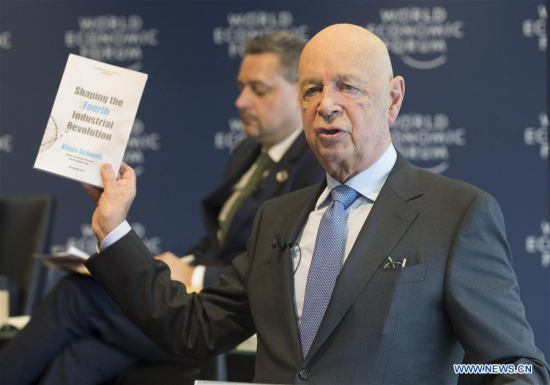 Founder and Chief Executive of the World Economic Forum (WEF) Klaus Schwab gestures at a press conference in Geneva, Switzerland, Jan. 16, 2018.  (Xinhua/Xu Jinquan)