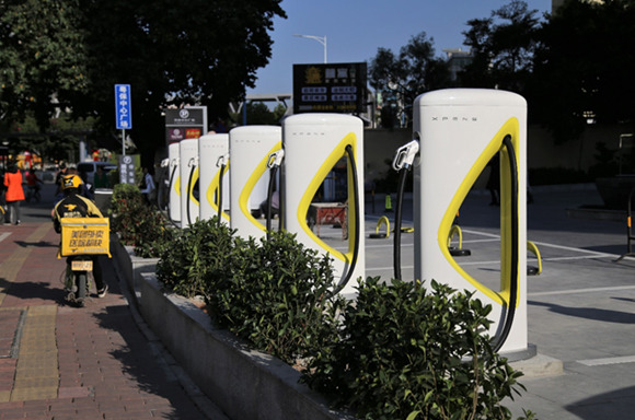 An XCharge's Guangzhou charging station. (Photo provided to Ecns.cn)