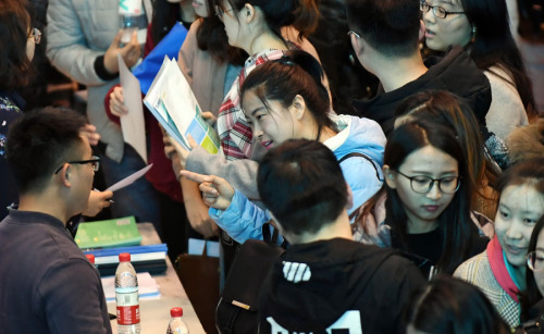 Jobseekers throng a recruitment fair in Harbin, Heilongjiang Province. (Photo provided to China Daily)