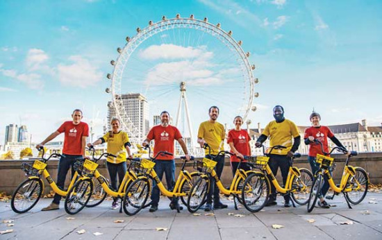 Ofo和自行车慈善机构伦敦自行车运动正在合作让自行车上的伦敦骑士更多。 （照片提供给chinadaily.com.cn）