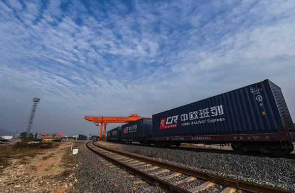 Yixinou railway connects Yiwu to a number of European countries. (Photo/China.org.cn)