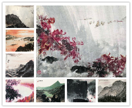 Fu Baoshi's eight-piece album illustrating poems of Mao Zedong