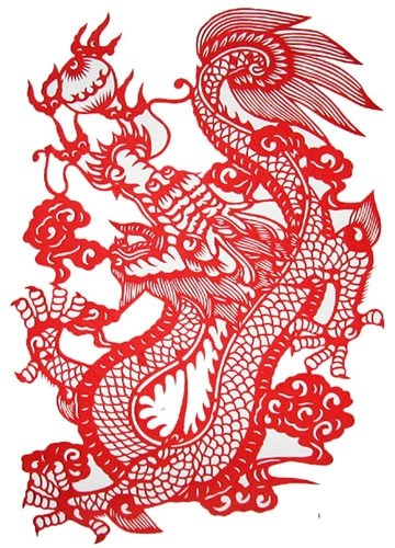 A dragon paper-cutting