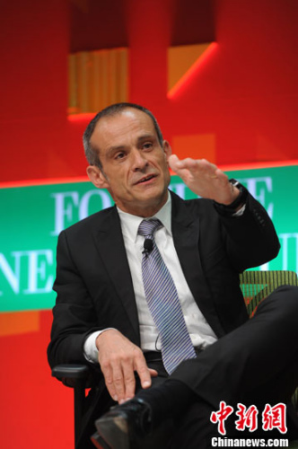 Jean-Pascal Tricoire, chairman and chief executive of Schneider Electric, attends the 12th Global Fortune Forum held in the southwestern city of Chengdu.[CNSPhoto]