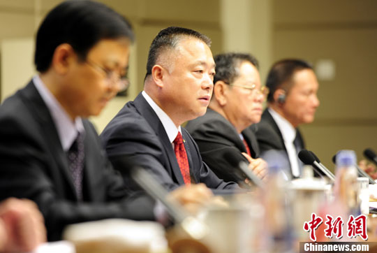 Liu Yuejin, director-general of the Narcotics Control Bureau of the Ministry of Public Security, answers questions at a press briefing held by the Information Office of the State Council on Tuesday. (Photo: CNS/Zhang Qin)