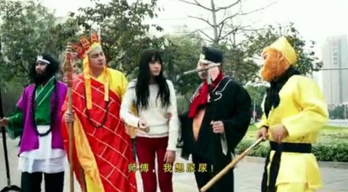 The red light monster and  characters from Journey to the West. Huizhou traffic police play characters from the Chinese classic novel Journey to the West in a funny educational microfilm to promote traffic safety.