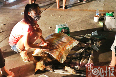 Over 400 volunteers stopped the truck to rescue the dogs. (Photo: the Legal Evening News)