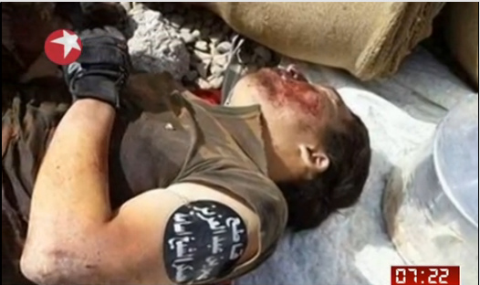 Screenshot of a news programme on Shanghai TV.