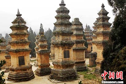 File photo of the Pagoda Forest, a scenic spot inside Shaolin Temple. (Photo: CNS)