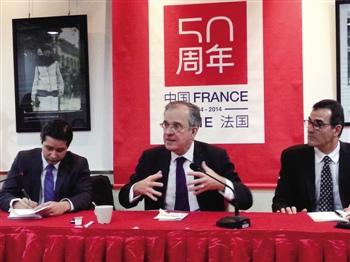 Maurice Gourdault-Montagne, the new French Ambassador to China, answers questions in an interview on Dec 18, 2014. (Photo: 21st Century Business Herald) 