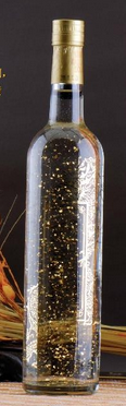 A bottle of liquor with gold flakes. (File photo)
