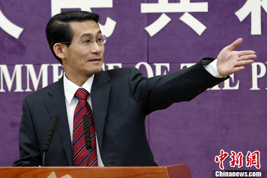 China's Ministry of Commerce spokesman Shen Danyang speaks at a press conference on Monday. (Photo: China News Service/Han Haidan)