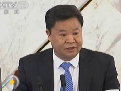 Lv Xinhua, spokesman of the third session of the 12th Chinese People's Political Consultative Conference (CPPCC) National Committee, answers a question at a press conference in Beijing on March 2, 2015. (Photo/Screenshot from CCTV)
