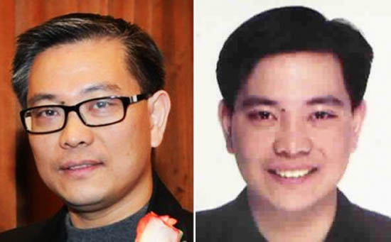 Michael Ching Mo Yeung (left), pictured in 2011, and the image of Cheng Muyang that accompanies an Interpol Red Notice seeking his arrest. (Photo/SCMP)