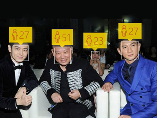 A screenshot from how-old.net. This photo-based age recognition application using face detection technology has caused a global stir. 