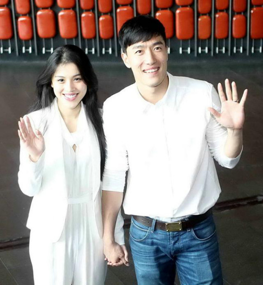 Liu Xiang (R) and Ge Tian. (File photo)
