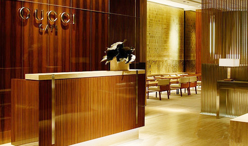 Luxury fashion house Gucci opens a restaurant in Shanghai on July 22, 2015. (Photo/www.icaijing.com)