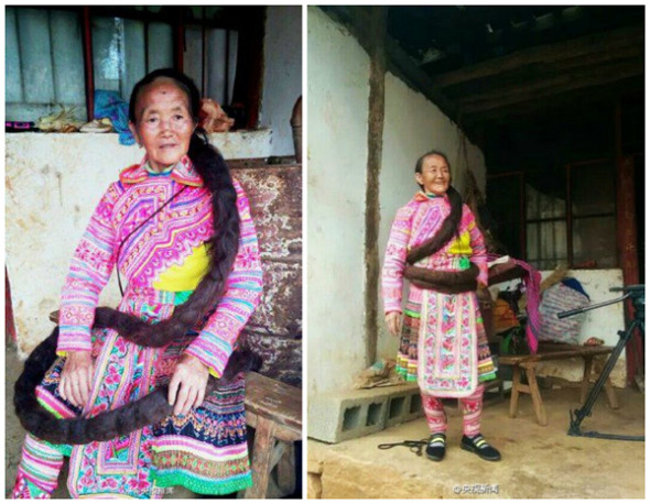 Gu Meiying has grown her hair to 2.52 meters over the past 35 years.