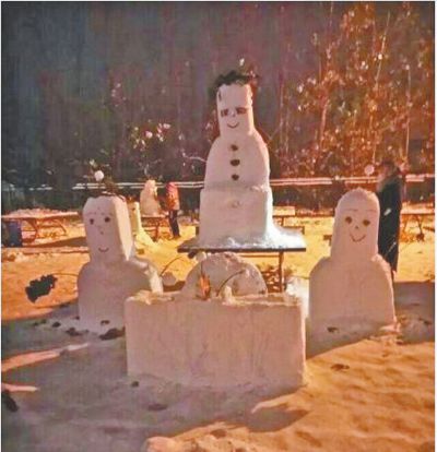 The snowmen. (Photo/dahe.cn)