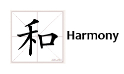 Chinese character ͣmeaning harmony