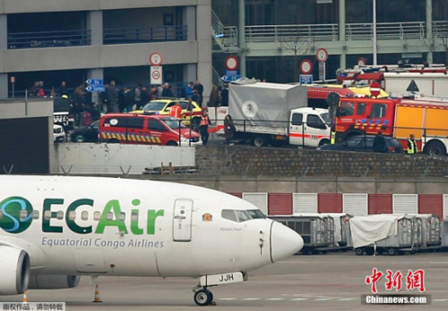 All flights from and to the Brussels Airport are cancelled after deadly terrorist attacks. (Photo/Chinanews.com)
