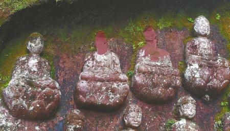 Heads of some 500-year-old Buddha statues carved on a cliff of Pang Po Cave in Jiajiang County, Southwest China's Sichuan Province, are found missing. (Photo/West China Metropolis Daily)