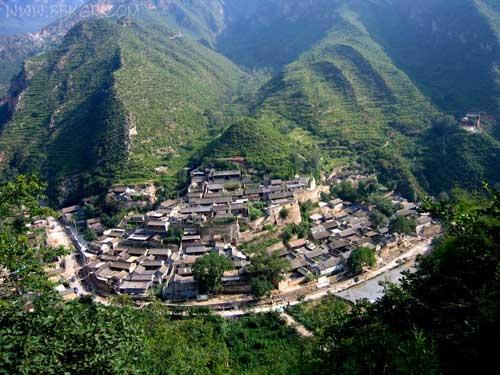 Birdview of Cuandixia Village.