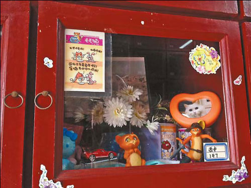 At the center's columbarium, cabinets are rented to pet owners.