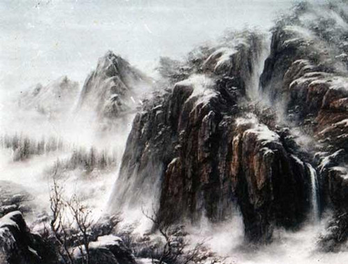 Knife painting looks like Chinese traditional painting and yet also resembles Western oil painting.