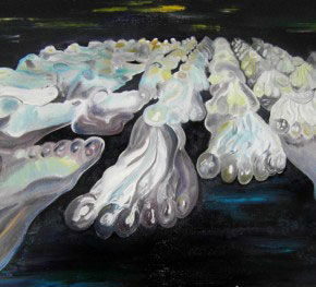 Fathiya Tahiri's paintings are full of passion. When I paint, I feel as free as the day I was born, she says. Provided to China Daily