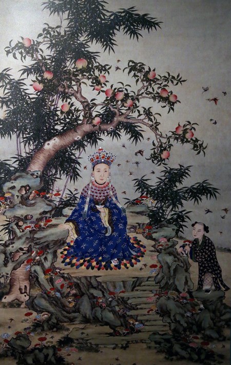 A portrait of Ci Xi, dressed up as Guanyin, the Goddess of Mercy.