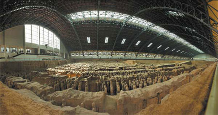 About 8,000 terracotta soldiers have been unearthed but archaeologists believe there are more of them still buried underground.