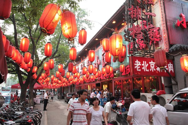 Ghost Street's red lanterns seem to bring good luck to both the restaurants and the diners. Provided to China Daily