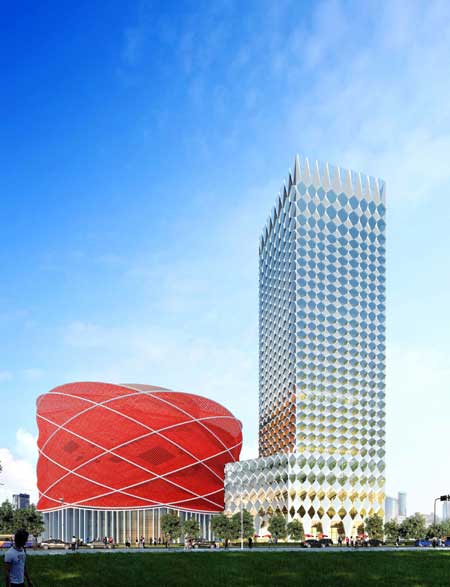 A design sketch of Han Show Theater (left). Provided to China Daily