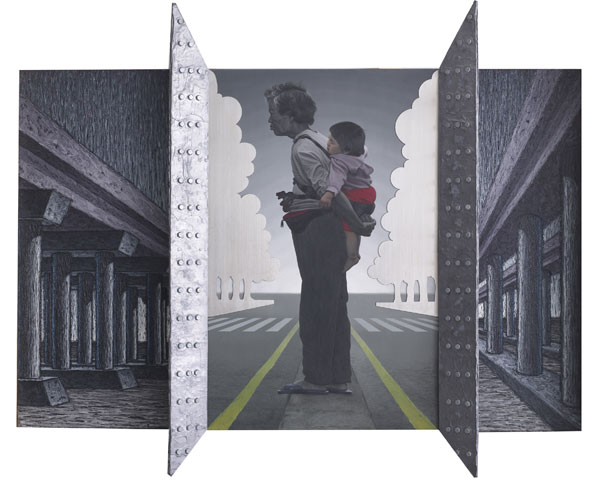 Sudden Comprehension is a synthetic-material painting by Lu Hsien-ming. Provided to China Daily  