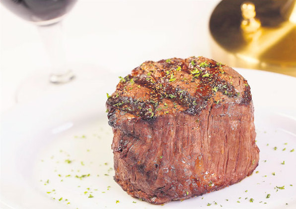 Beef filet is the signature dish at Ruth's Chris Steakhouse Shanghai.