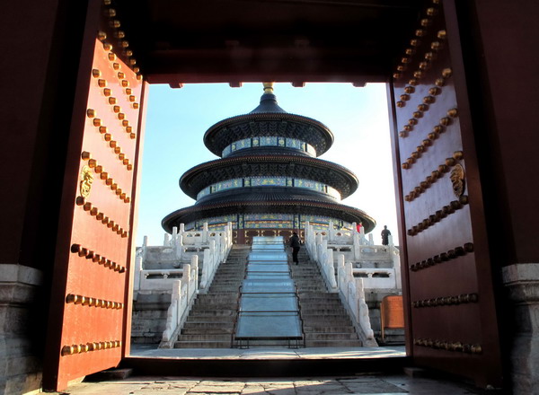 The Temple of Heaven where emperors used to hold ceremonies to pray to heaven.WANG HUI