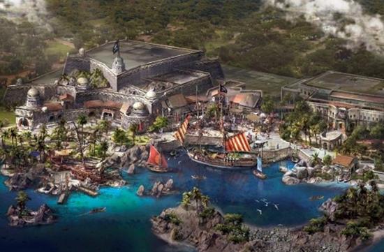 The rendering of pirates-themed land in the Shanghai Disney park. (Photo source: shanghai daily)