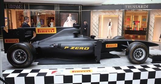 An authentic F1 car is on display at Hong Kong Plaza, a highlight of an ongoing exhibition that features great moments in the sports history.