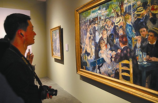 The French painting exhibition held at Beijing's National Museum of China showcases 10 masterpieces from five French museums. [Photo by Huang Xiaobing/China Daily] 