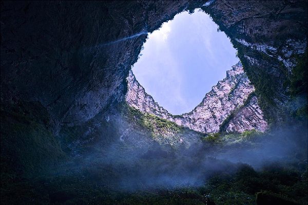 The sinkhole in Fengjie county, Chongqing, is one of the deepest of its kind in the world.Jia Zhiyun / China Daily