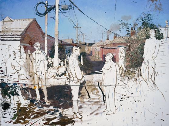 A piece of artwork is on display at the Anwesen exhibition in the National Art Museum of China in Beijing. [Photo provided to chinadaily.com.cn]