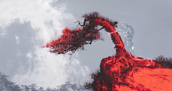 A piece of artwork is on display at the Anwesen exhibition in the National Art Museum of China in Beijing. [Photo provided to chinadaily.com.cn]